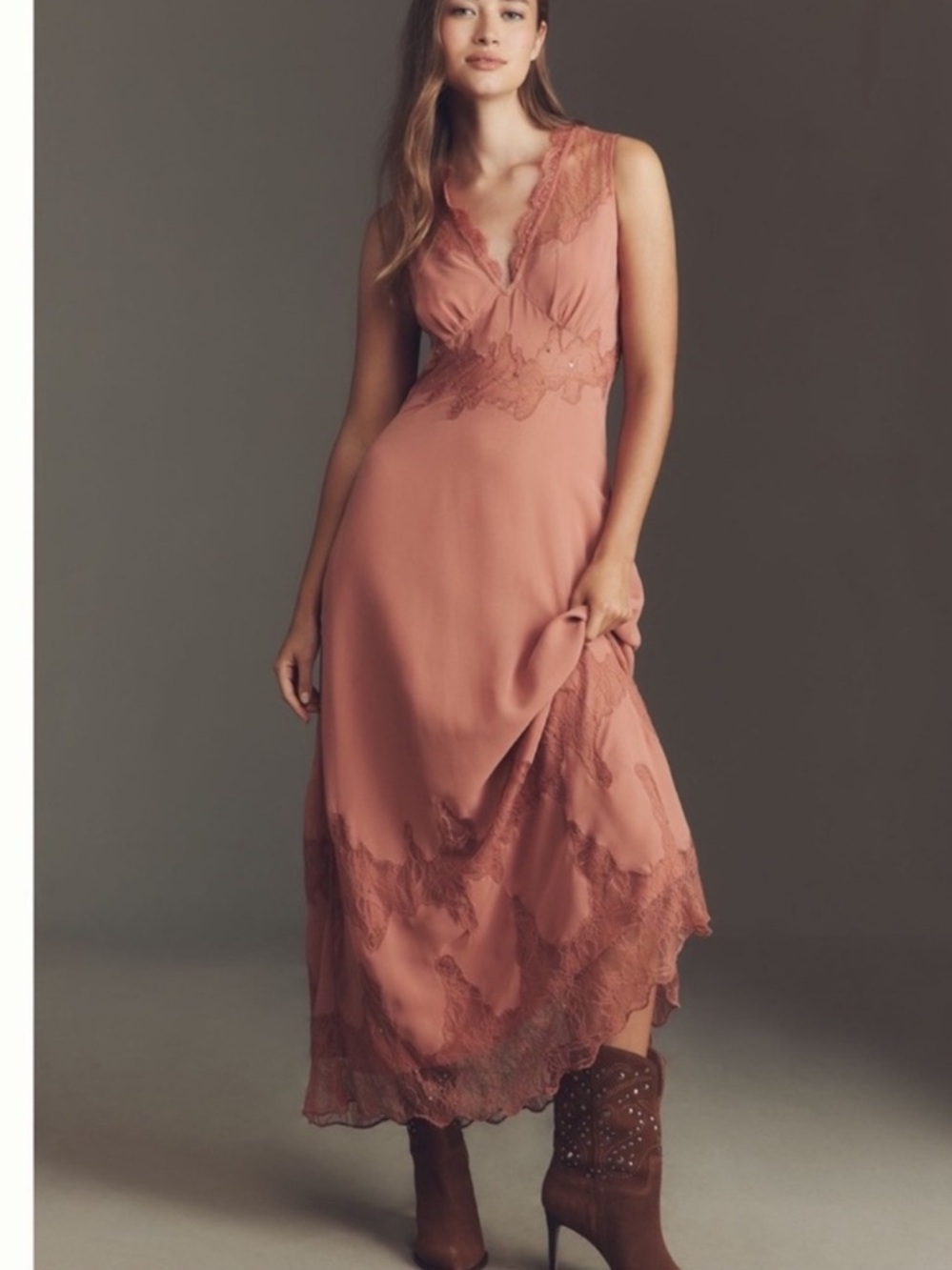 Nwt lace panel maxi dress anthro